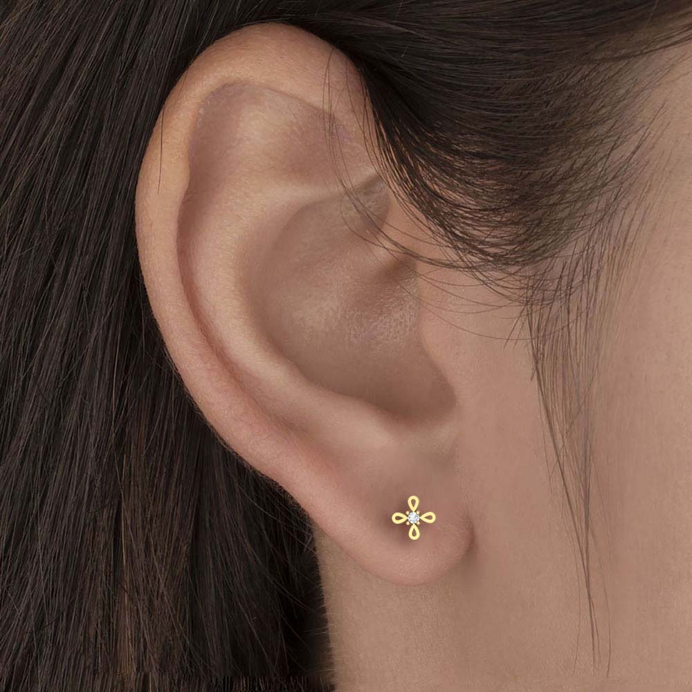 Yellow gold earrings online discount